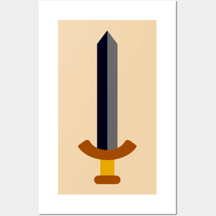 Minimalist Sword Icon (Dark) Posters and Art